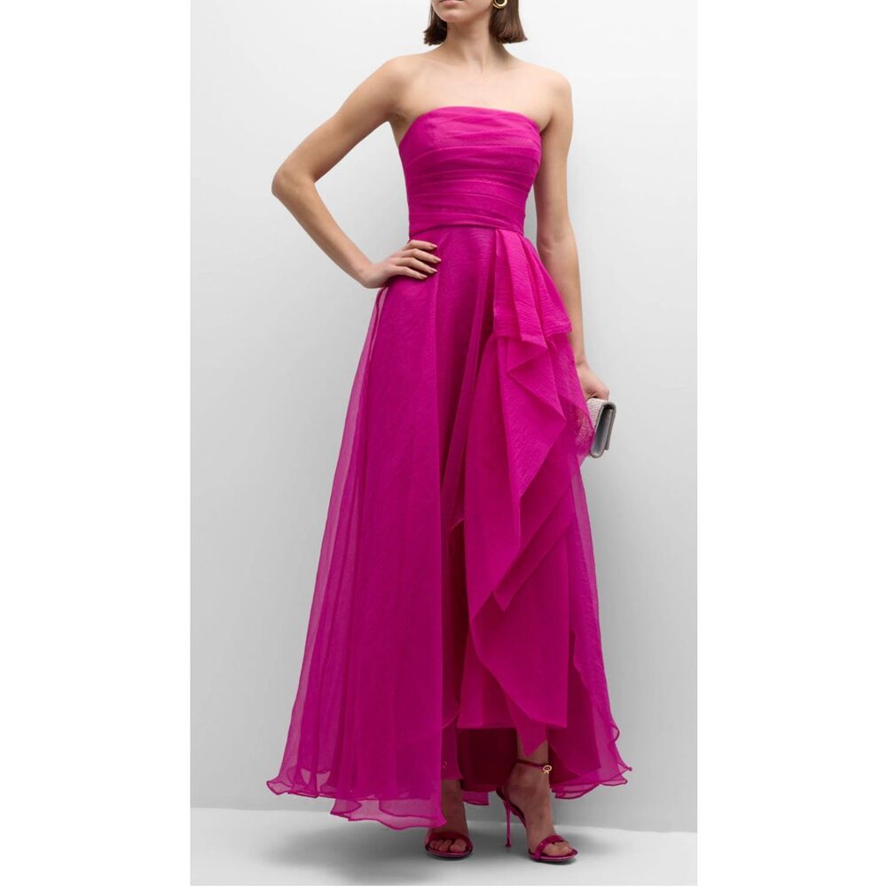 Theia Teresa Draped Dress in Zinnia